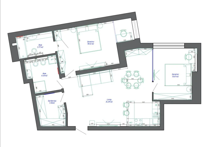 Bloc Nou! Dream Home! Sec. Centru, str. Moara Roșie, 2 camere + living, 84mp! Euroreparatie! Design Individual!!!3